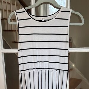 Black and White Striped Maxi Dress Lightweight and Casual